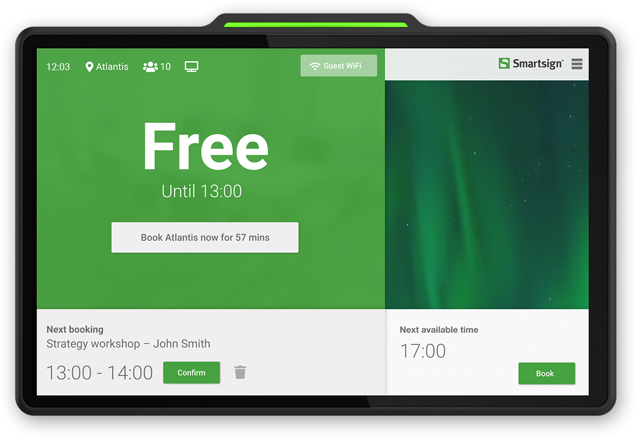 Smartsign Room – A digital booking screen for safe meetings
