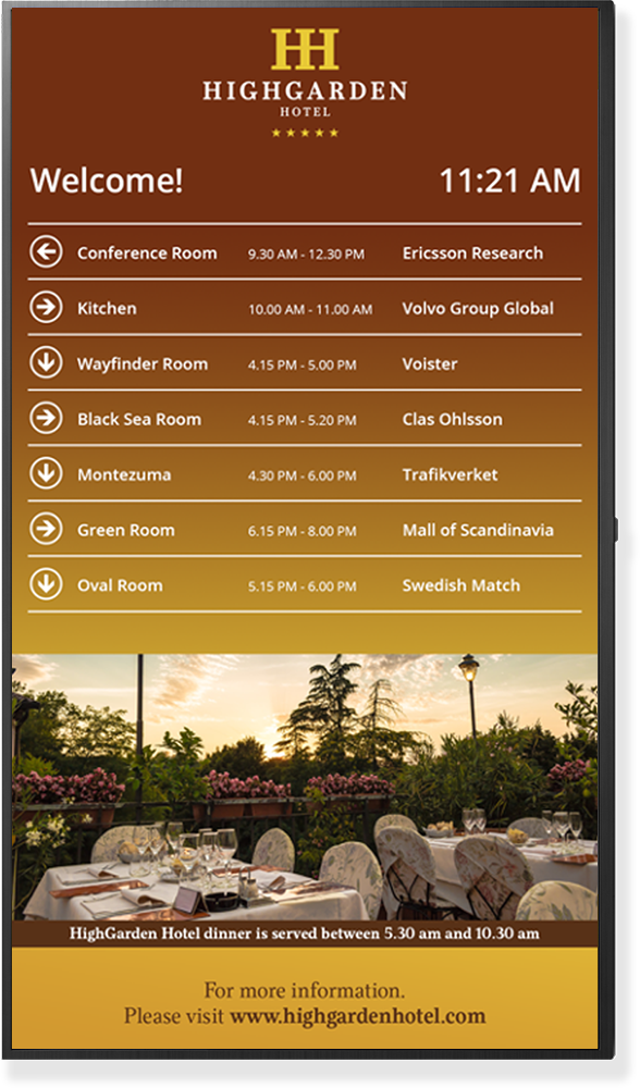 Smartsign Wayfinder – A solution for conferences and hotels